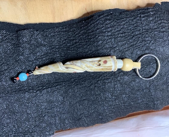 Carved Deer Antler Key Ring