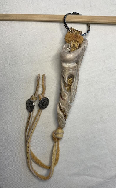 Carved Deer Antler Key Ring